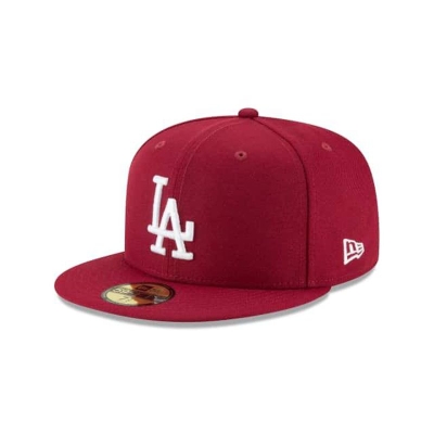 Red Los Angeles Dodgers Hat - New Era MLB Cardinal Basic 59FIFTY Fitted Caps USA6872015